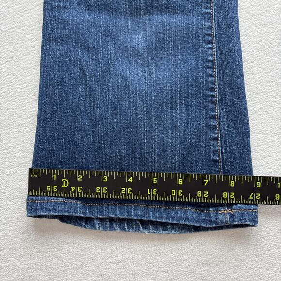 NYDJ Tummy Tuck Jeans Women Size 12 Bootcut Blue Denim Slimming Style 4000 - Picture 9 of 14